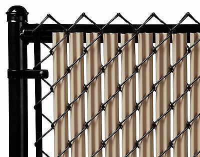Chain Link Beige Single Wall Ridged™ Privacy Slat For 6ft High Fence Bottom Lock