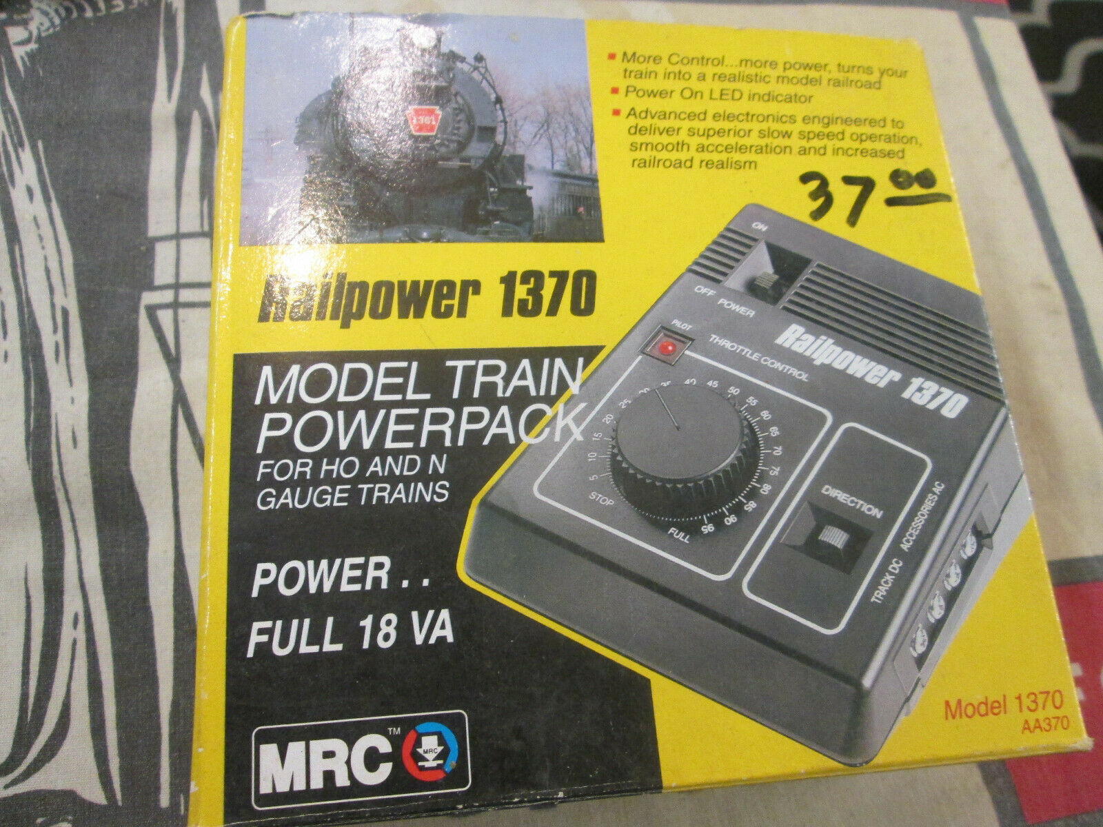 Railpower 1370 12v Powerpack (dc) For Ho & N Scale Trains By Mrc