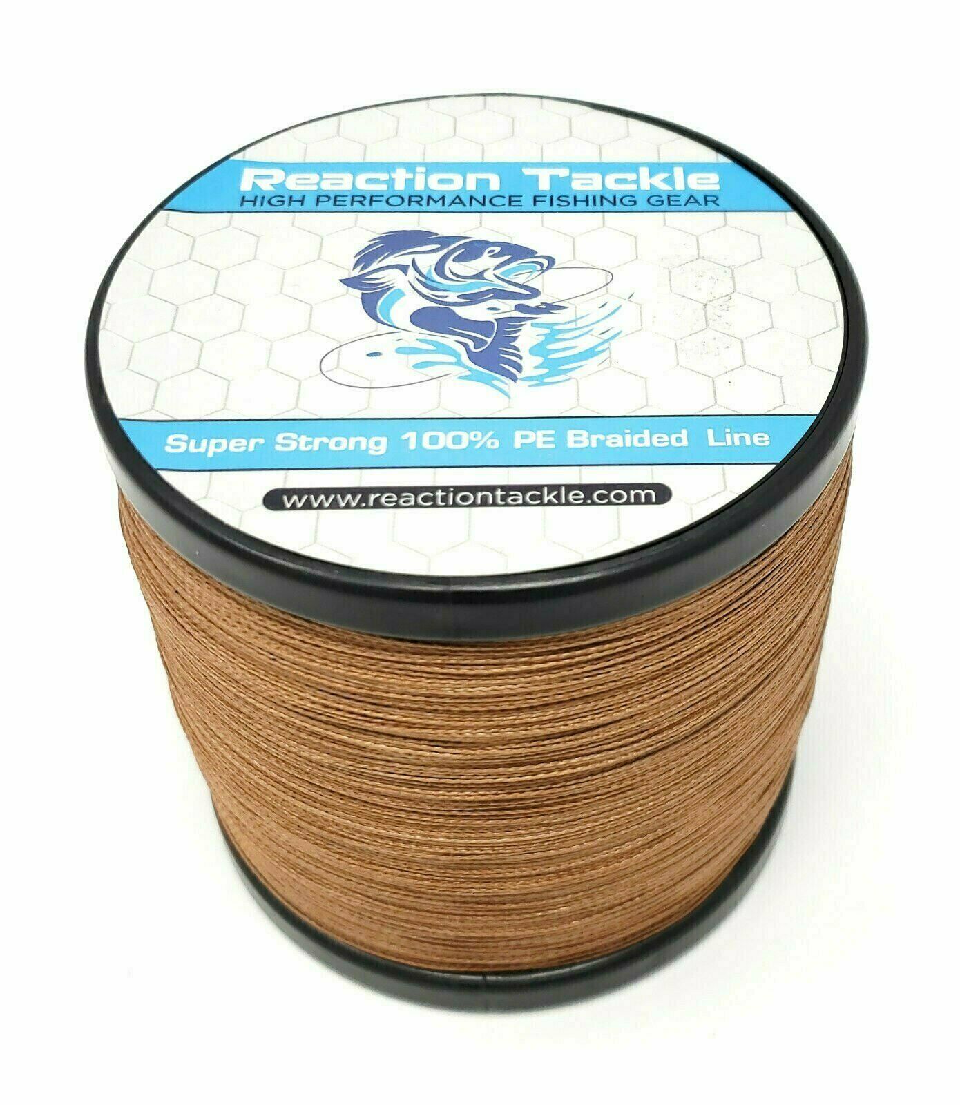 Reaction Tackle High Performance Braided Fishing Line / Braid - No Fade Brown