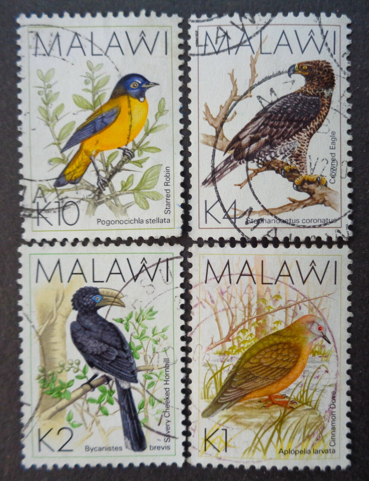 Malawi	#530...533a Used 1988-1994 High-denomination Birds. $11.85 Scv