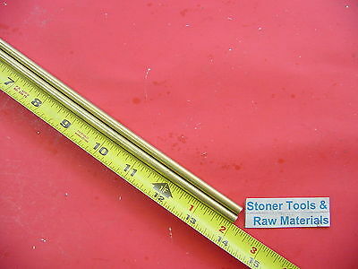 2 Pieces Of 1/4" C360 Brass Solid Round Rod 14" Long .250" Lathe Bar Stock