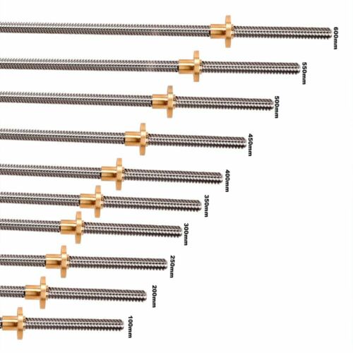 Stainless Steel 8mm Acme Threaded Rod W/ Bass Nut T8 Lead Screw For 3d Printer