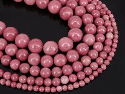 Grade Aaa Natural Rhodochrosite Gemstone Round Beads 15.5" 6mm 8mm 10mm 12mm