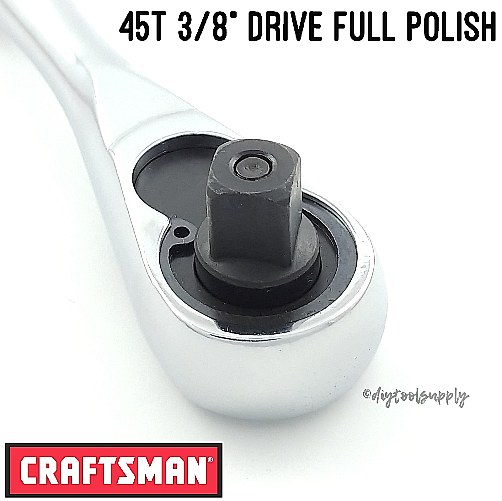 Craftsman 3/8" Drive Ratchet Socket Wrench 45t Full Polish Quick Release