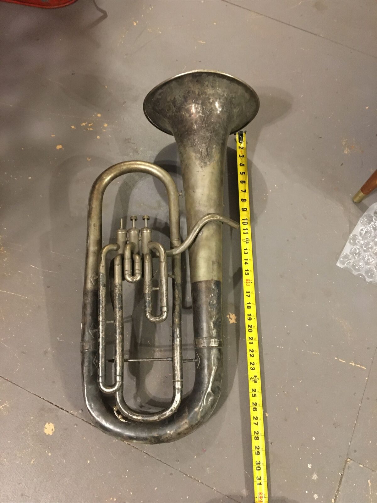 Vintage American Victory Euphonium Silver-plated Tuba No Mouth Piece For Parts